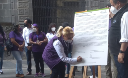 Firma del compromiso por el Desarrollo Sustentable y la Acción Climática de la candidata María Antonia Cortés en Puebla